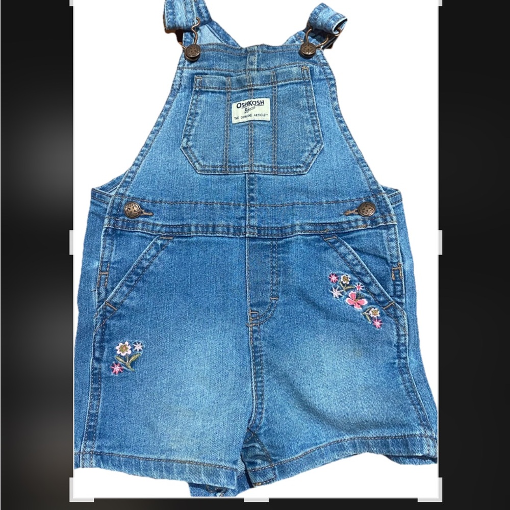 Girl's overall short. Osh kosh flowers